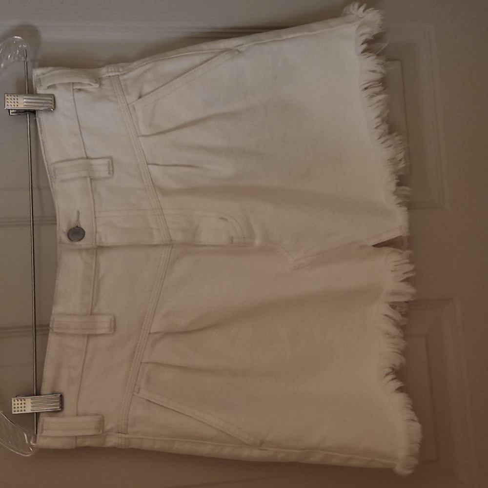 Free People Side Car Mini Skirt White Clay
